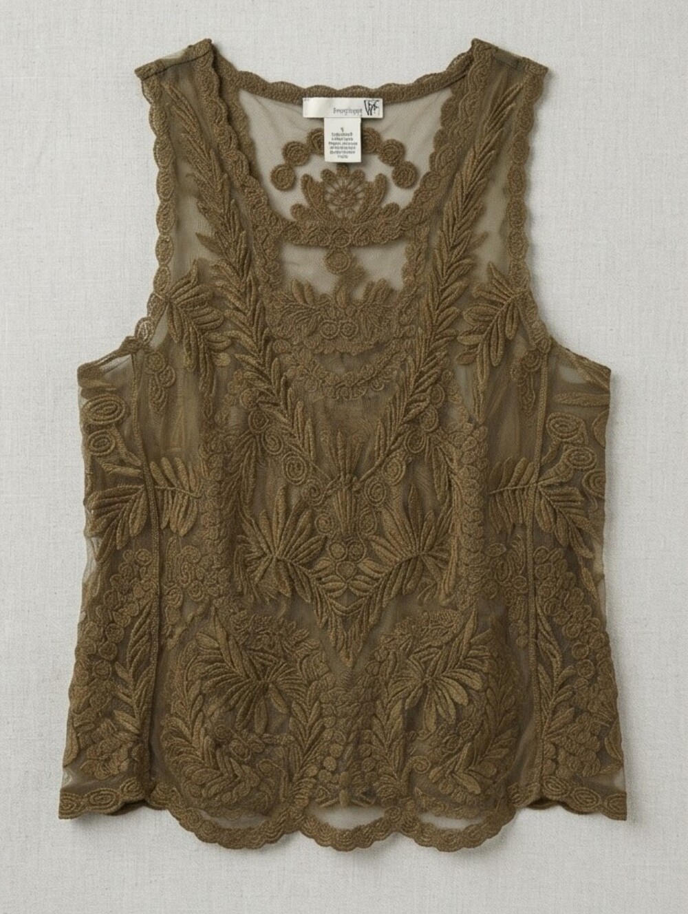 Say What? Brown Lace Tank Top